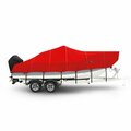 Eevelle Boat Cover BAY BOAT Rounded Bow, Center Console, Inboard Fits 32ft 6in L up to 120in W Red WSCCBR32120-RED